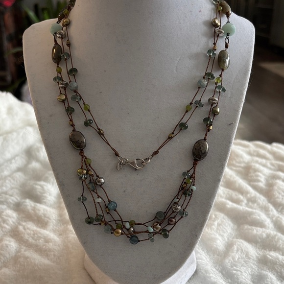 Silpada Earthy Tones and silver Beads Necklace - Picture 3 of 3